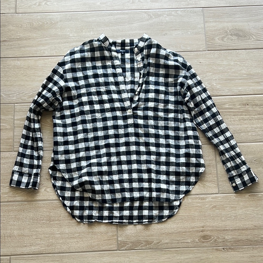 Madewell Black and White Checkered Women's Top